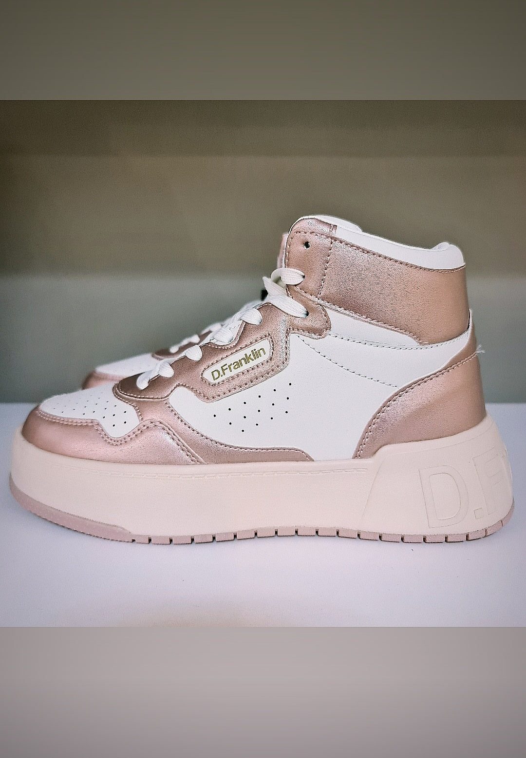 D.Franklin - Hightop Sneaker white rosé vegan