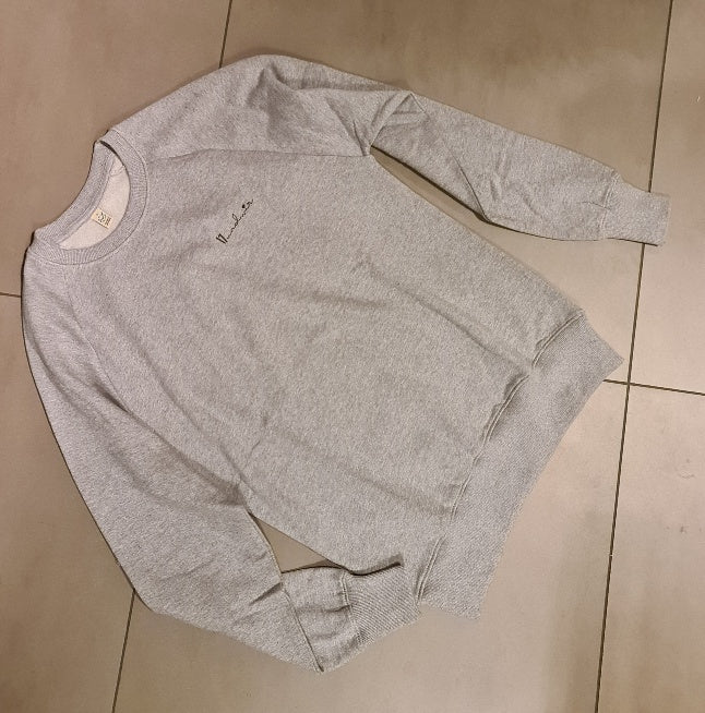 Basic Sweater in Grau Melange mit Druck, nur erhältlich bei 17 und wir.